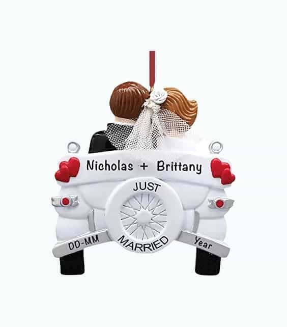 Personalized First Christmas Wedding Ornament