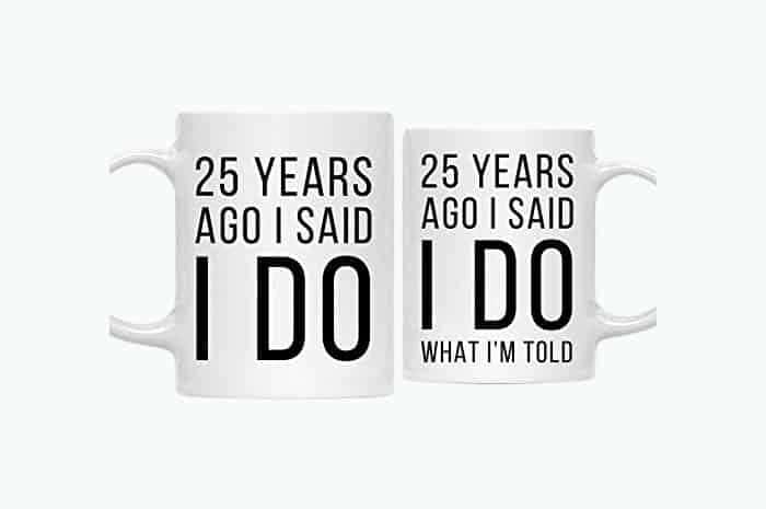 25th Anniversary Funny Mug Set