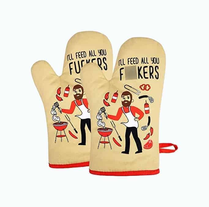 Funny Cooking BBQ Oven Mitts for Men