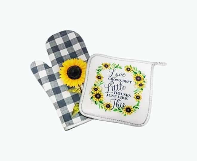 Sunflower Oven Mitt Set