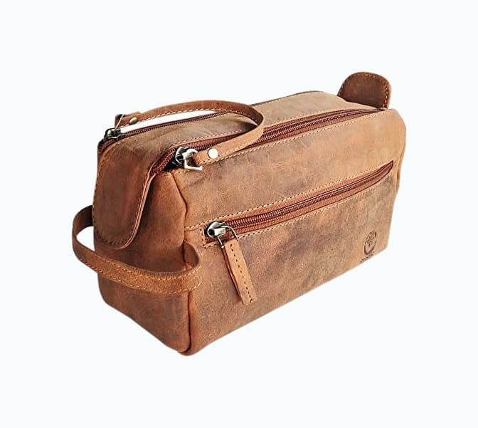 Rustic Town Leather Toiletry Bag