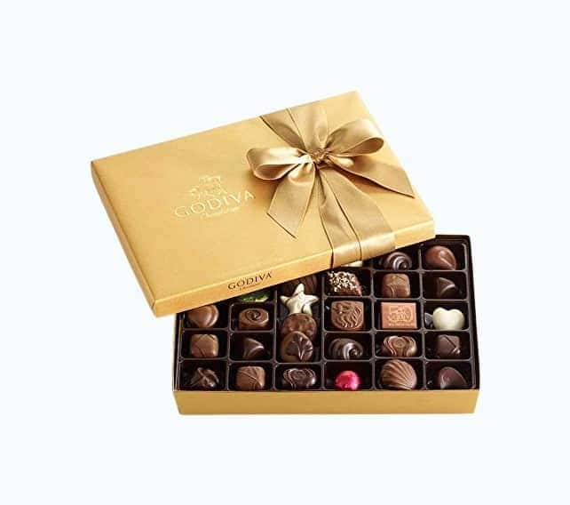 Godiva Chocolatier Gold Ballotin, Classic Gold Ribbon- 36 Pieces