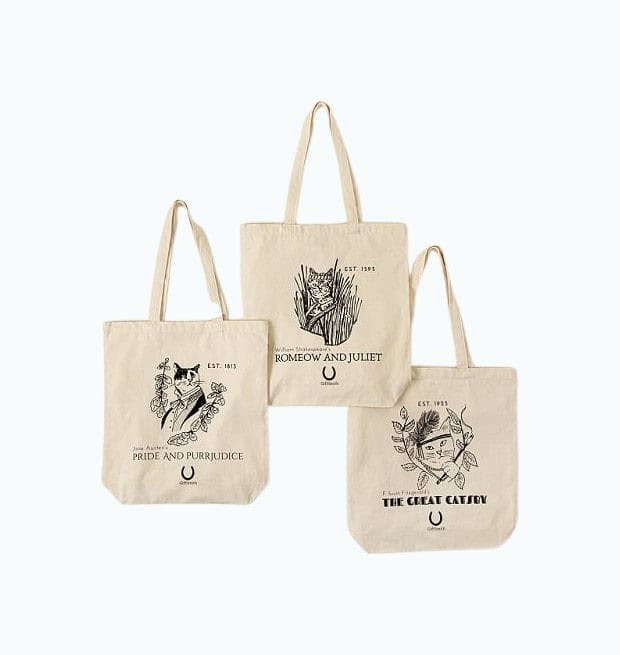 Classic Literature Cat Tote