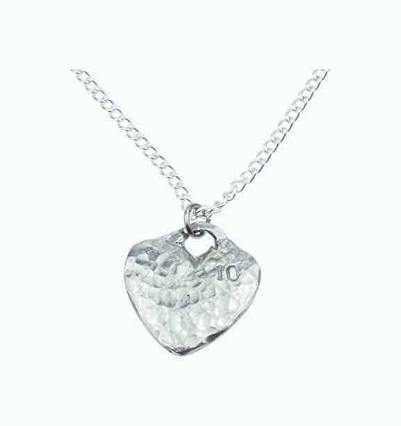 10th Anniversary Tin Heart Pendant