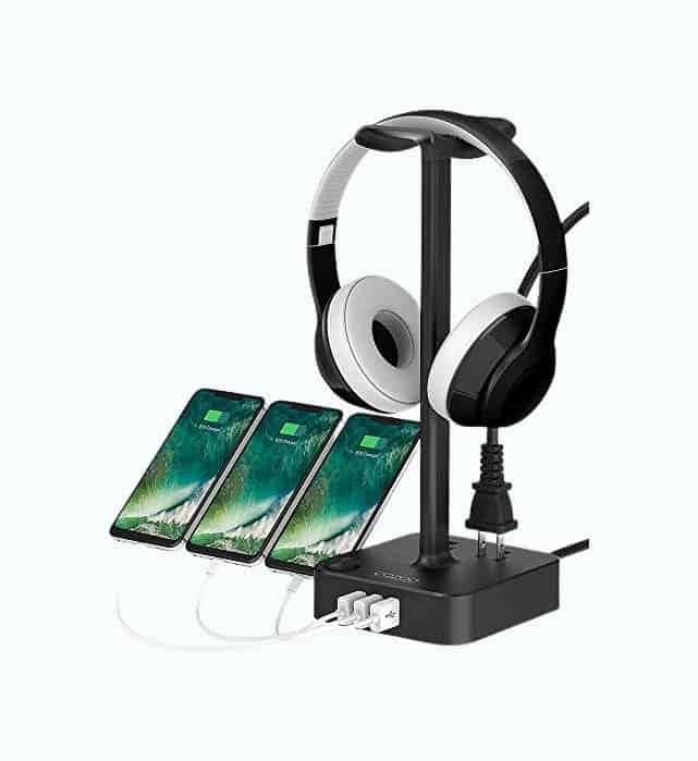 Headphone Stand W/ USB Charger