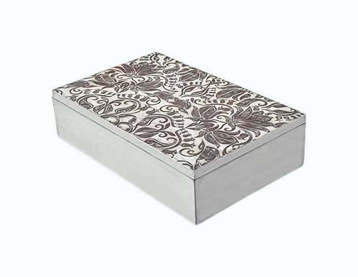 Decorative Wooden Treasure Box With Engraved Art