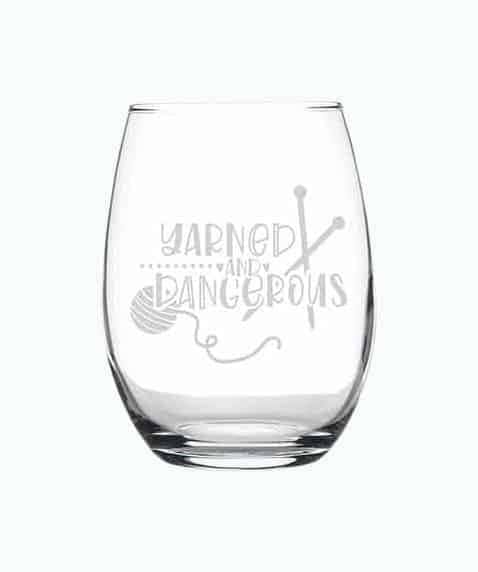 Knitting Stemless Wine Glass