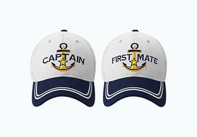 Captain & First Mate Matching Boating Baseball Caps