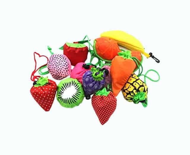 10 Pieces Fruits Reusable Grocery Shopping Tote Bags