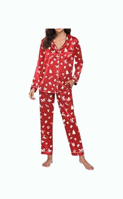 Satin Holiday Pajama Set