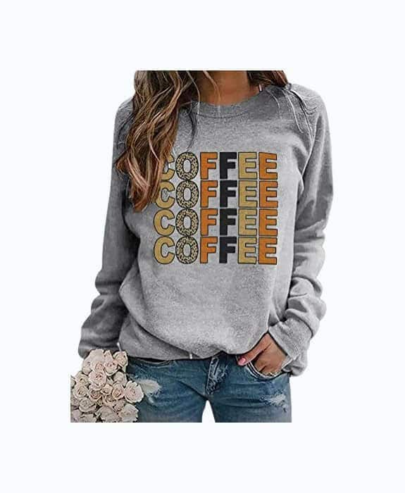 Coffee Letter Print Sweatshirt