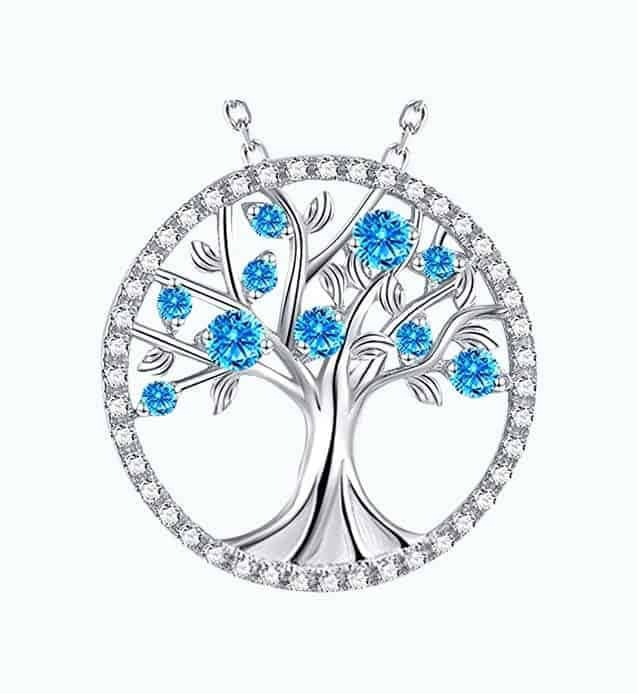 Birthstone Tree Of Life Necklace