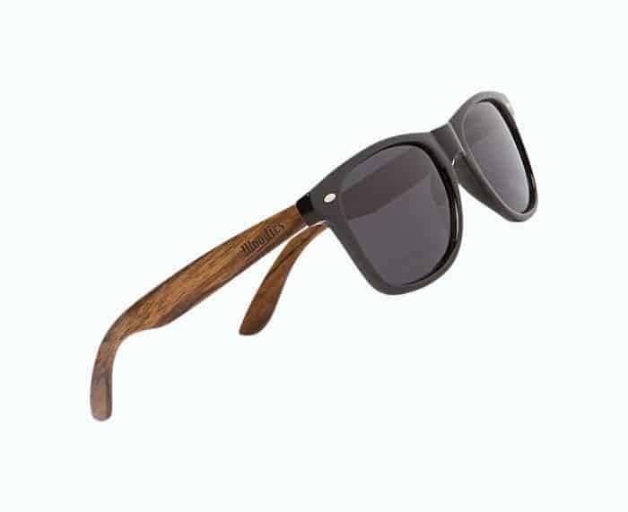 Wood Sunglasses with Dark Polarized Lenses