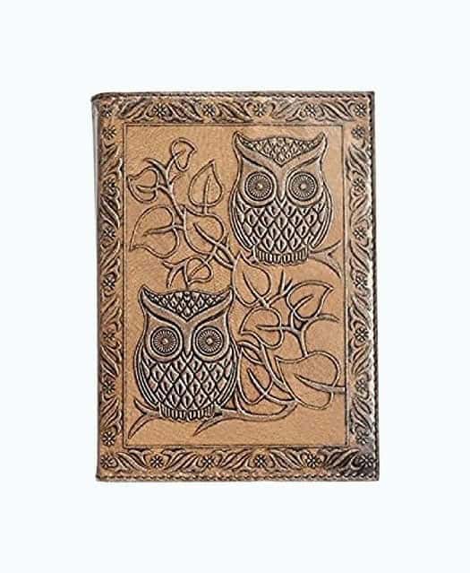 Owl Embossed Leather Journal