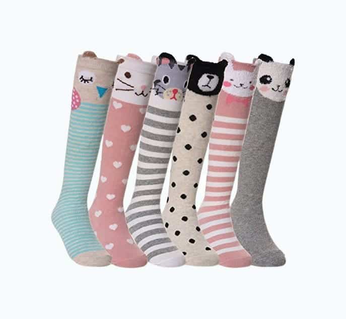 Girls Cartoon Animal Knee Socks