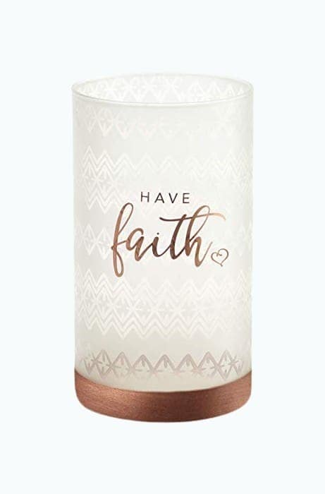 Faith Hurricane Candle Holder