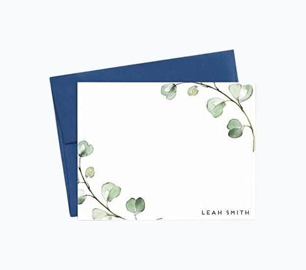 Personalized Eucalyptus Stationary Set