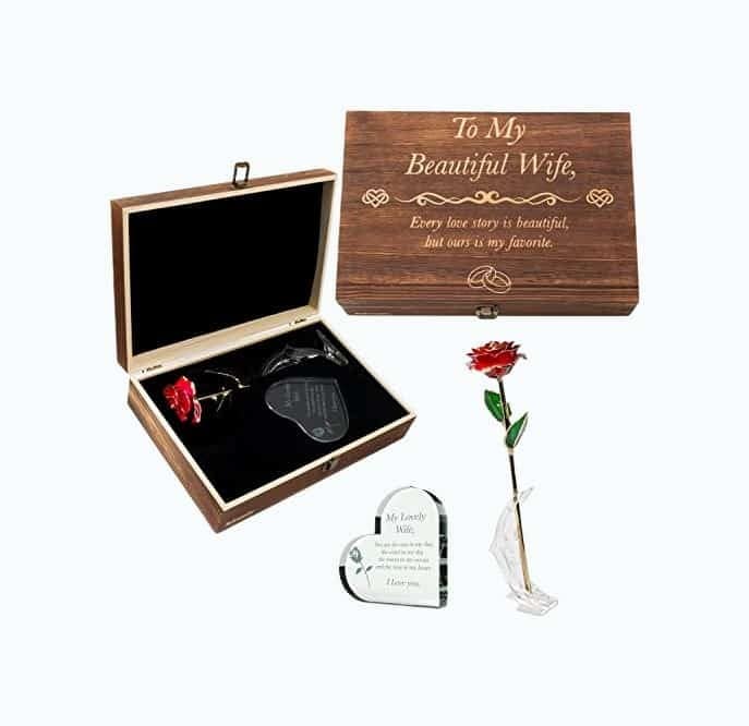 Crystal Engraved Heart Gift Set