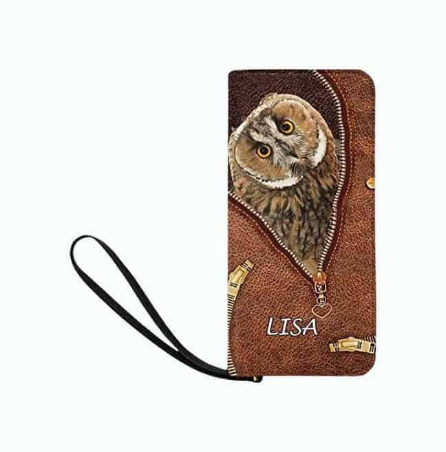 Personalized Owl Clutch Purse