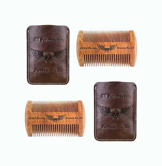 Beard Comb Kit with Leather Case