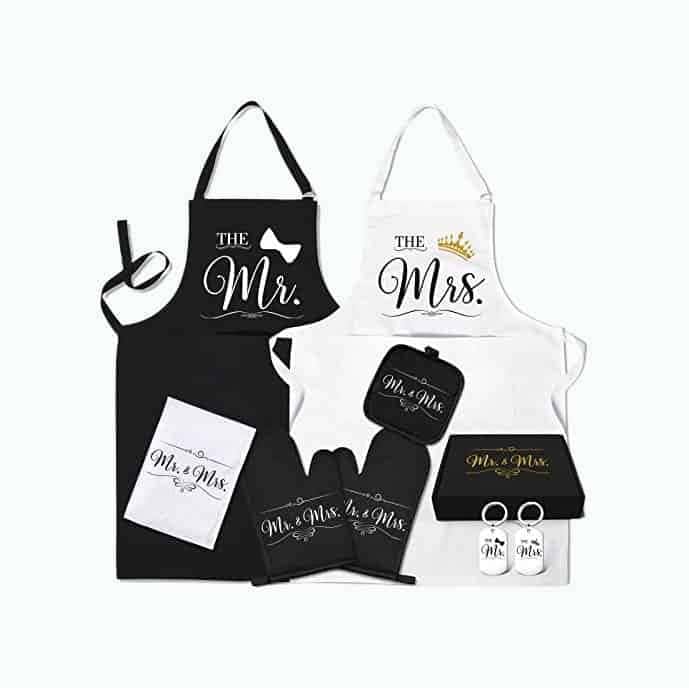 Mr. And Mrs. Apron Set