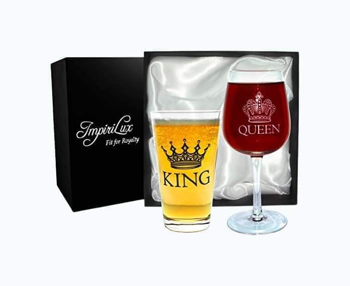 King & Queen Glass Set