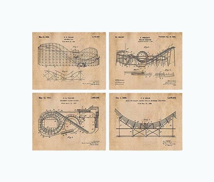 Vintage Roller Coaster Patent Prints