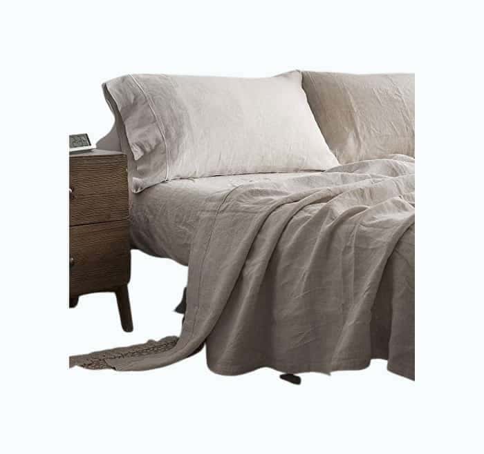 100% Washed Linen Sheet Set