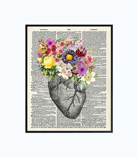 Heart Flowers Art Print