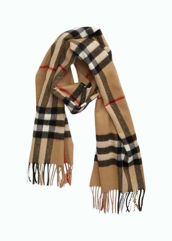 Burberry Giant Icon Check Cashmere Scarf