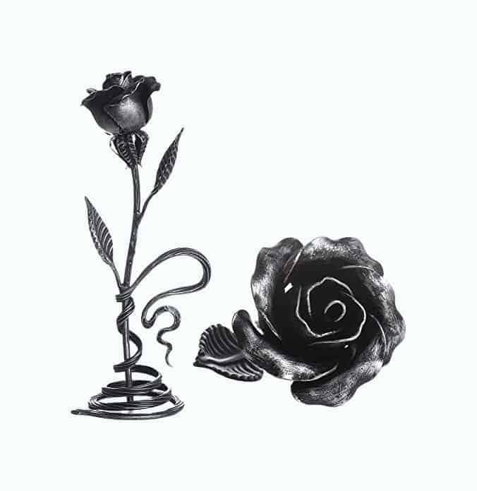 Hand Forged Iron Rose