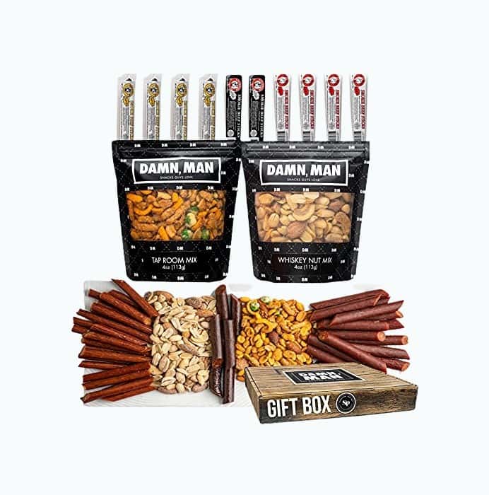 Nuts and Jerky Gift Basket for Men