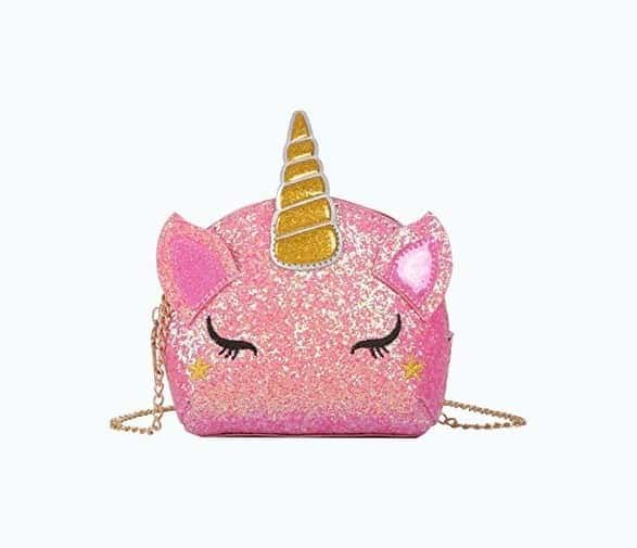 Sparkly Pink Unicorn Crossbody Purse