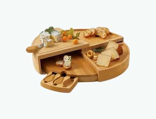 Compact Swivel Cheese Board with Knives