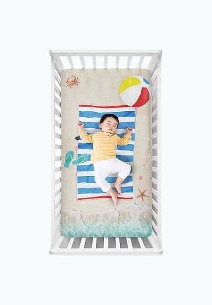 Beach Baby Scenic Crib Sheet