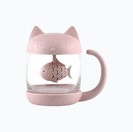 Cat Tea Mug With Fish Infuser