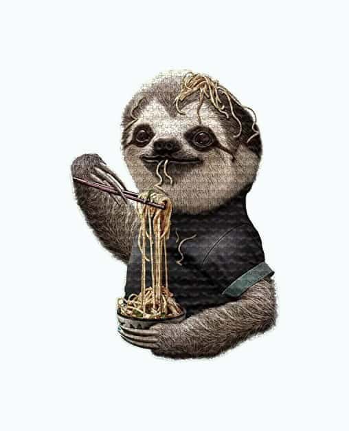 500 Piece Sloth Puzzle Sloth Eating Noodles