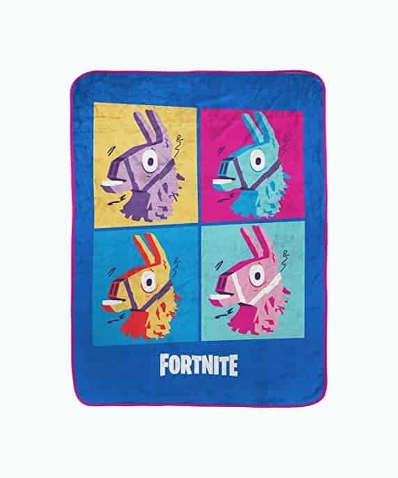 Fortnite Blue Llama Travel Blanket