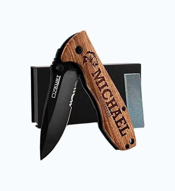 Personalized Oak Pocket Knife