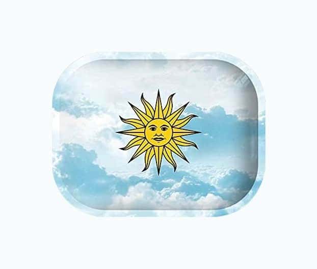 Rolling Tray “Sun Face in Clouds”