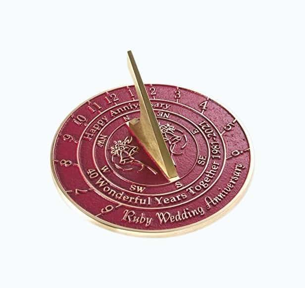 40th Anniversary Ruby Sundial