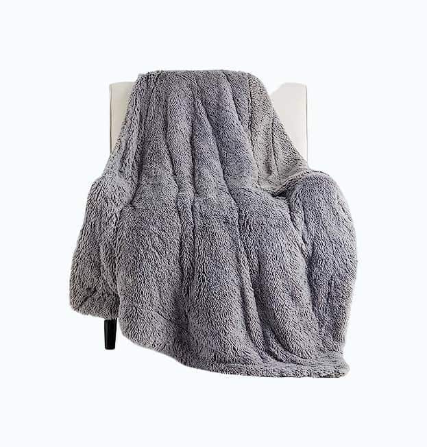 Soft Fuzzy Faux Fur Throw Blanket