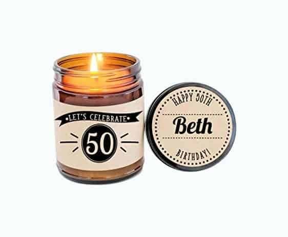 50th Birthday Personalized Candle