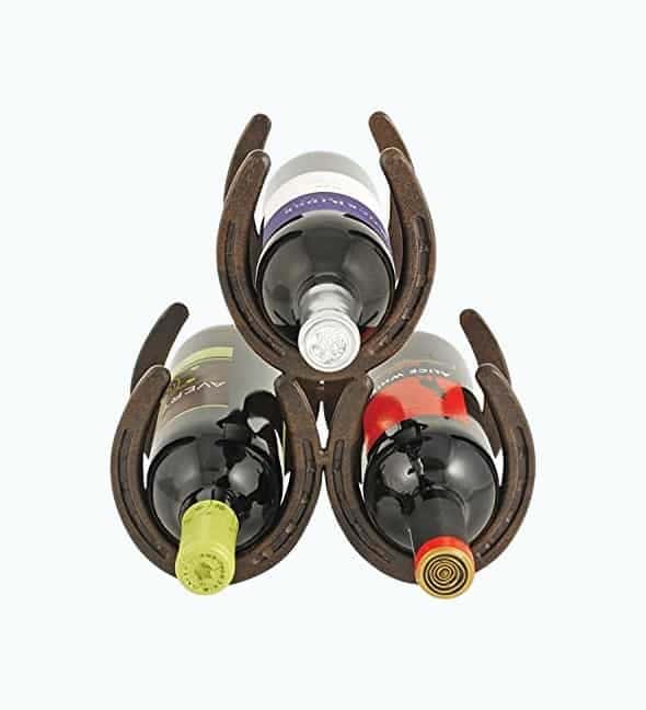 Horseshoe Metal Wine Rack