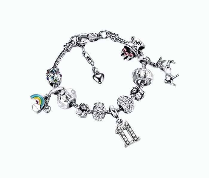 11th Birthday Unicorn Charm Bracelet