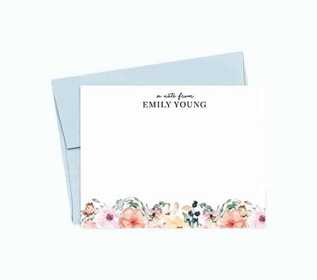 Personalized Floral Stationery Set