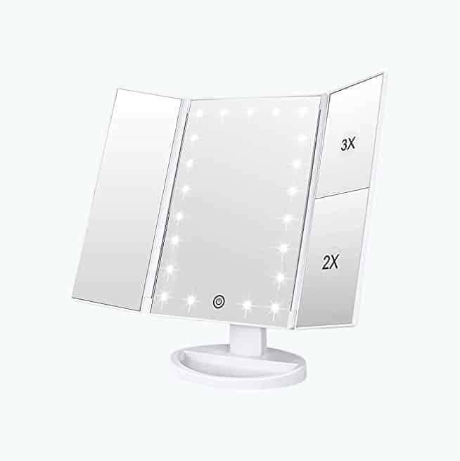 Trifold Vanity Mirror With LED Lights