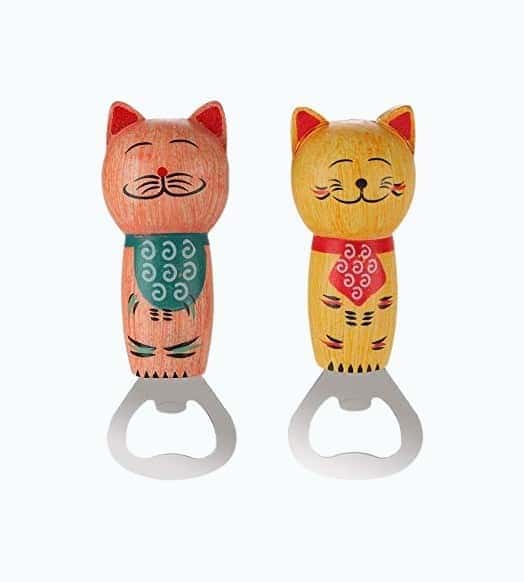 Wooden Cat Bottle Openers