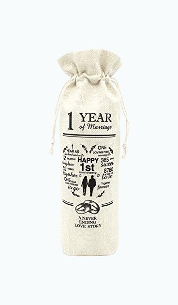 1-Year Marriage Anniversary Wine Bag