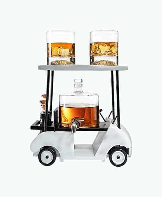 Golf Cart Whiskey Decanter And Glasses